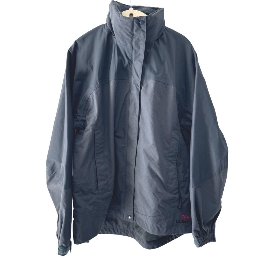 LL Bean Women's D. Gray Full Zip Winter Hooded Jacket Coat, Size M